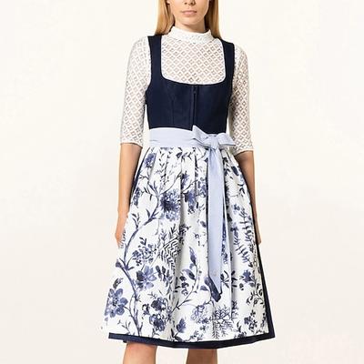 Karneval Oktoberfestbier Kostüm Kleid Dirndl Trachtenkleider Dienstmädchen Bayerisch Deutsch Wiesn Damen Stoff im traditionellen Stil Kleid Image
