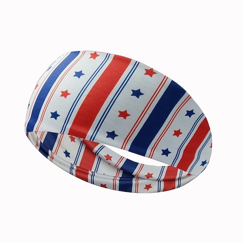 Stirnbänder mit amerikanischer Flagge für Männer, patriotisches gedrehtes Haarband in Rot, Weiß und Blau, dehnbares, sportliches Haar-Accessoire für den Unabhängigkeitstag der USA, den Gedenktag