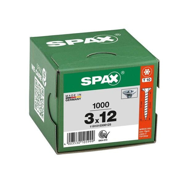 SPAX Universalschrauben T10 Senkkopf WIROX 3 x 12 mm 1000 St. Image