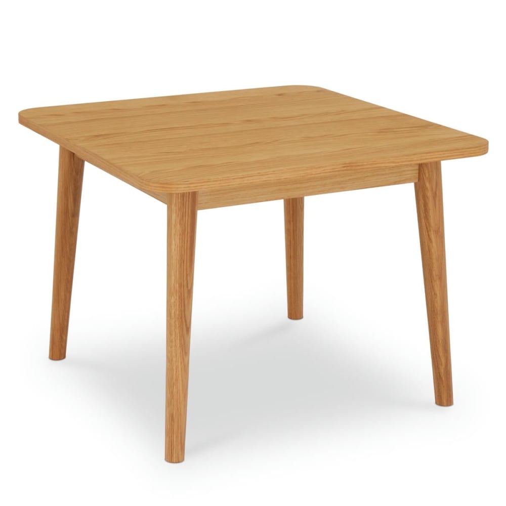 Table basse carrée effet bois chêne massif clair