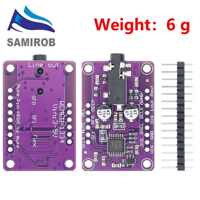 SAMIROB UDA1334A DAC Module UDA1334 I2S DAC Audio Stereo Decoder Module Board