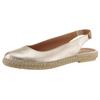 Slingsandale VERBENAS "Kiara Nucleo Metal", Damen, Gr. 39, gold (goldfarben), Leder, metallic, casual, Schuhe, Sommerschuh, Sling, Urlaubschuh, Slipper mit Juterahmen