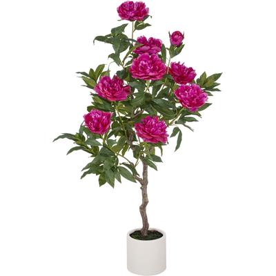 Kunstpflanze CREATIV GREEN "Peonie", pink (fuchsia), H:120cm, Kunststoff, Kunstpflanzen, im eleganten Topf Image