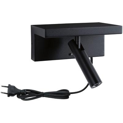 PAULMANN LED Wandleuchte "LED Wandleuchte 3-Step-Dim Jerik USB C dimmbar", schwarz, 1 flammig, H: 12,8cm,, Lampen, Memoryfunktion, Dimmer, Ein-/Ausschalter, USB-Ladefunktion Image