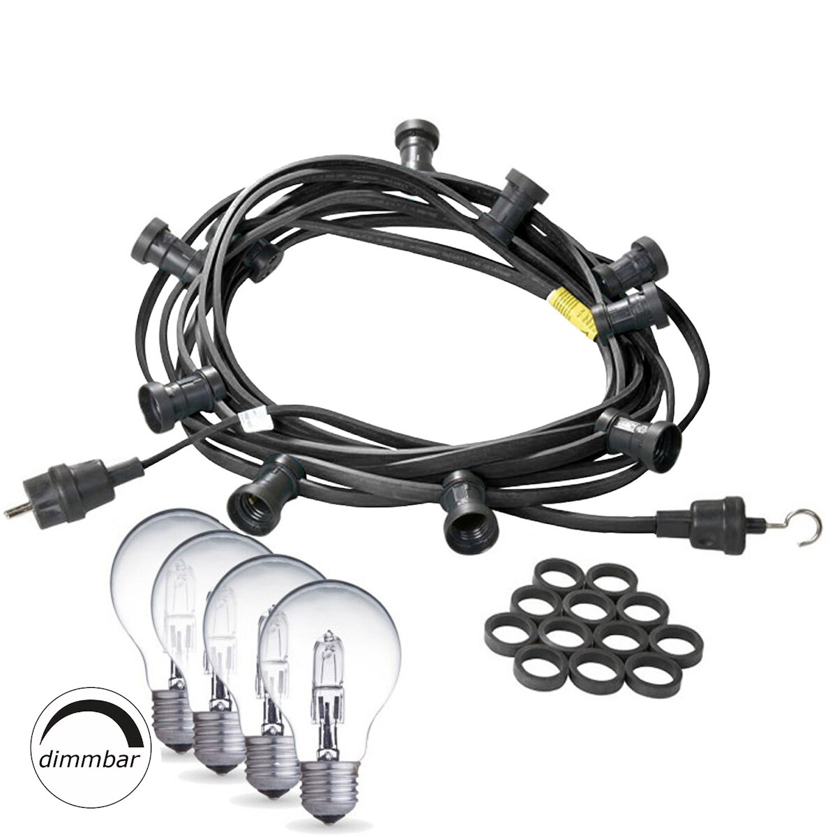 SATISFIRE Illu- Party Garten Außenlichterkette 10m 30x dimmbare Halogenlampen Image