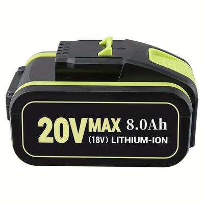 TEMU 8.0ah 20v Lithium-ion Battery For Wa3551 Wa3572 Wa3553 Wx390 Wa3551 Wx176 Wx178 Cordless Power Tools - High-capacity Rechargeable Replacement Battery With Overcharge Protection & Ul Image
