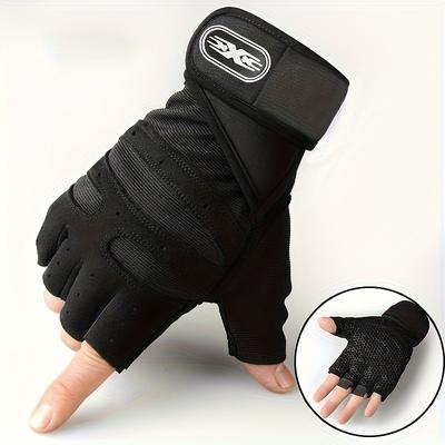 TEMU Dxe Half-finger Fitness Gloves - Breathable, Comfortable Sports Gloves With Adjustable Wristband, Outdoor Activities, Outdoor Sports Gear|breathable Gloves|closure Image
