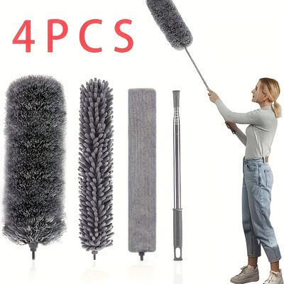 "TEMU Duster For Cleaning High Ceiling Fans, Microfiber Duster With 30" To 100" Telescopic Extension Pole, Long Retractable Duster For Home Car Furniture Webs" Image