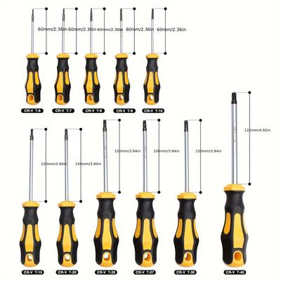 TEMU Torx Screwdriver Set Tx Magnetic -t40, 11pcs Without Drilling Image