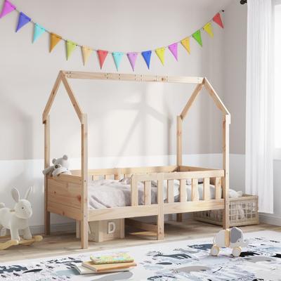 TEMU Children's Bed House Bed 70x140 Cm Solid Pine Wood Image