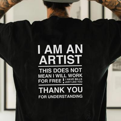 TEMU Men's Casual Crew Neck T-shirt, 100% Polyester Short Sleeve, Summer Knit Fabric Top With Printed Slogan, Regular Fit Pullovers For - Black Image