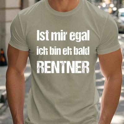 TEMU Men's Short Sleeve T-shirt For Summer With A Fun German Retirement Theme Image