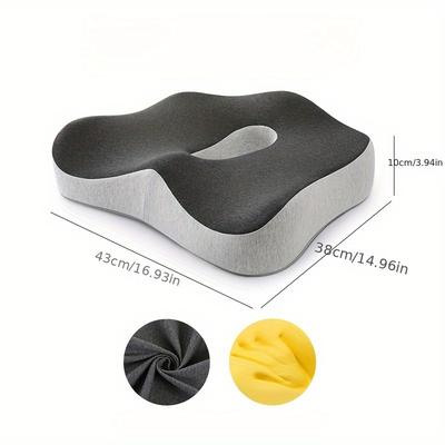 TEMU Pressure Seat Cushion For Long Sitting Hours On Office/ Home Chair, Car, - Memory Foam For Hip, Tailbone, Coccyx, Sciatica Image