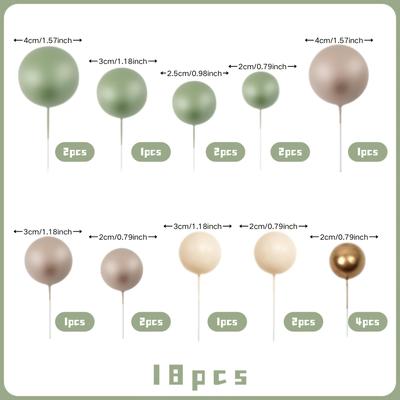 TEMU Set Of 18 Green/royal Blue Cake Decoration Balls, Cake Toppers Decoration Balls, Suitable For Birthdays, Baptisms, Parties, Wedding Party Decoration Supplies, Cake Toppers Image