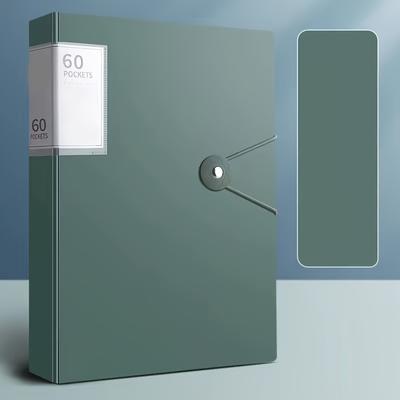 TEMU 1pc With 60 Pockets, Design - Made Of Pp Material, Convenient For Storing And Organizing A4 Pocket Folders, Multifunctional Storage, Portable Folder. 1-4pcs Folder Image