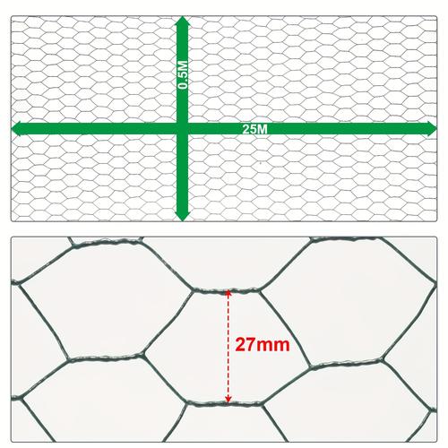 TEMU Rouleau de grillage métallique, vert/argenté, grillage , galvanisé avec revêtement, fil de lapin, fil barbelé, fil de lapin, grillage