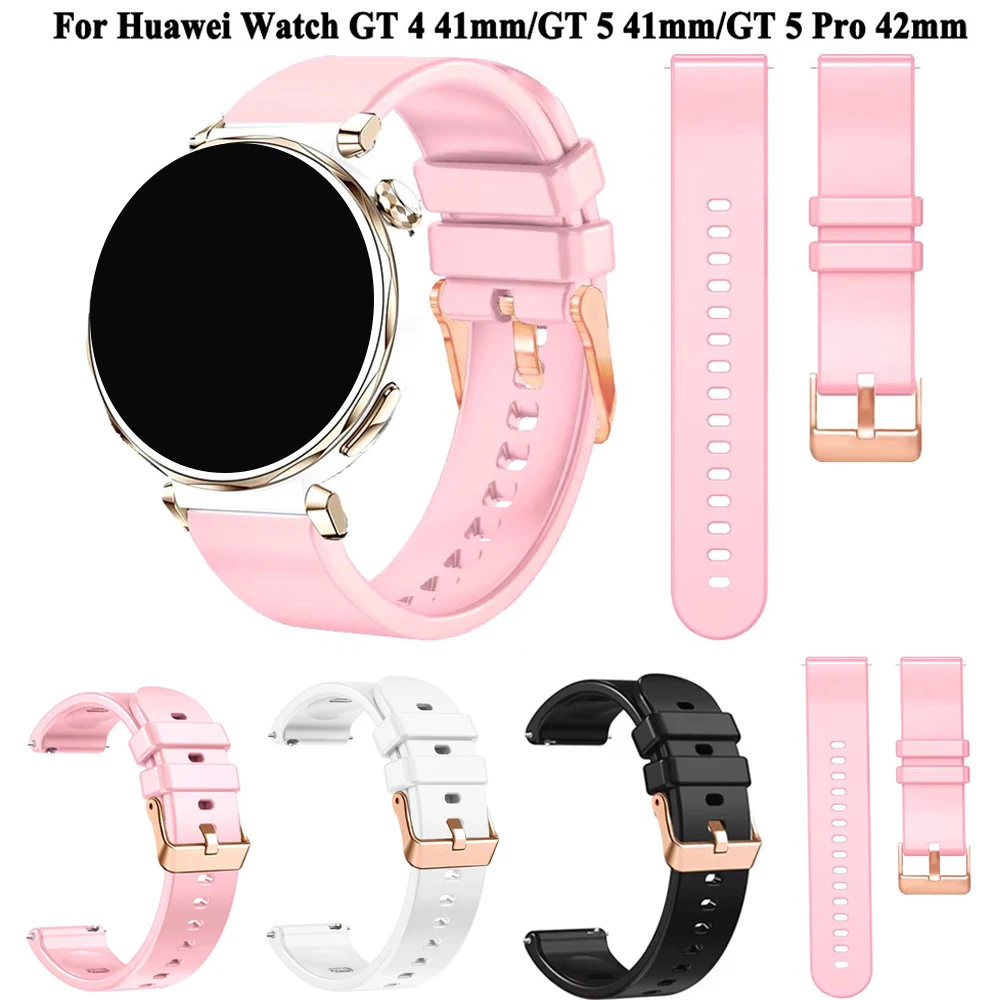 Silikonarmband 18 mm für Huawei Watch GT5 Pro 42 mm / GT 5 GT 4 41 mm atmungsaktiv Sport für Garmin Venu 2s 3s Armband Ersatz Image