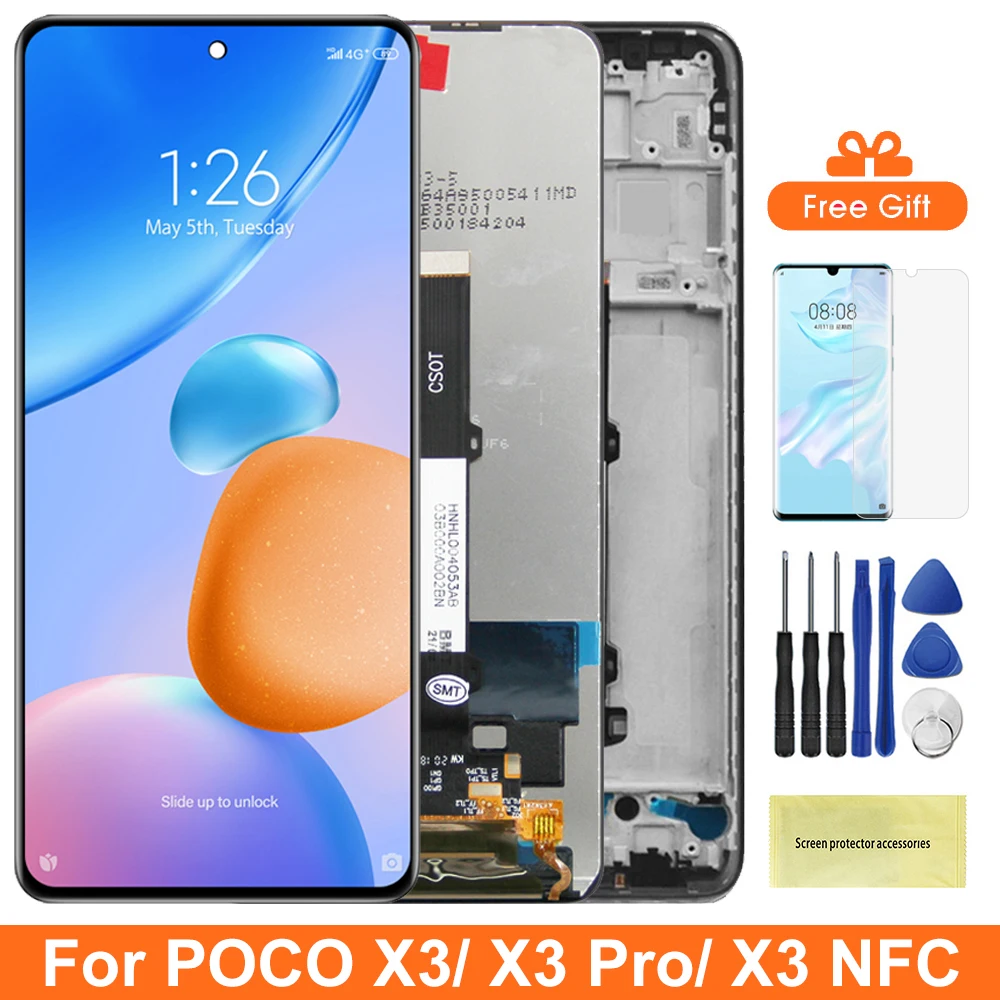 6,67 Zoll Poco X3 Pro Bildschirmersatz für Xiaomi Poco X3 NFC LCD Display Touchscreen Digitizer Montage für POCO X3 Image