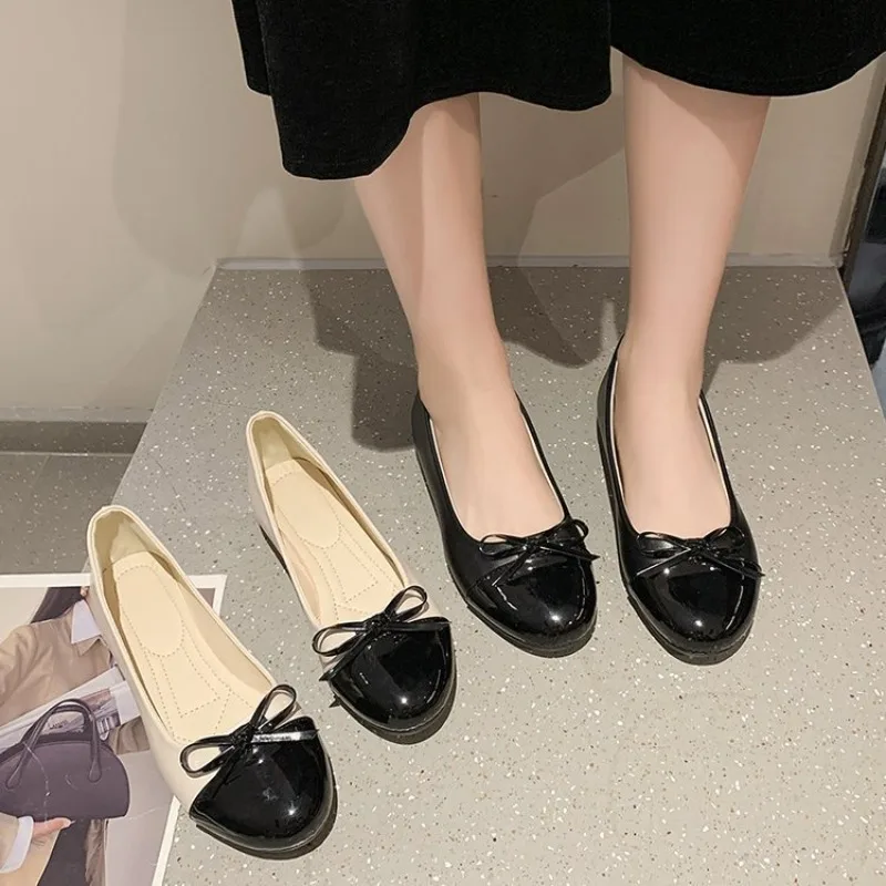 Women Flats Comfort Ballerina Shoes 2025 Summer New Shallow Mouth Non-slip Ladies Loafers Elegant Bowknot Women Single Shoes