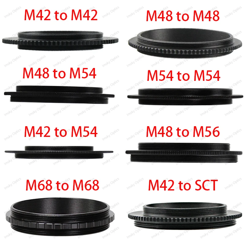 Stecker auf Außengewinde Adapter T T2 M42 M48 M54 M56 M68 SCT Astronomisches Teleskop Fotografie Zubehör M54x0,75 Beidseitig männlich Image