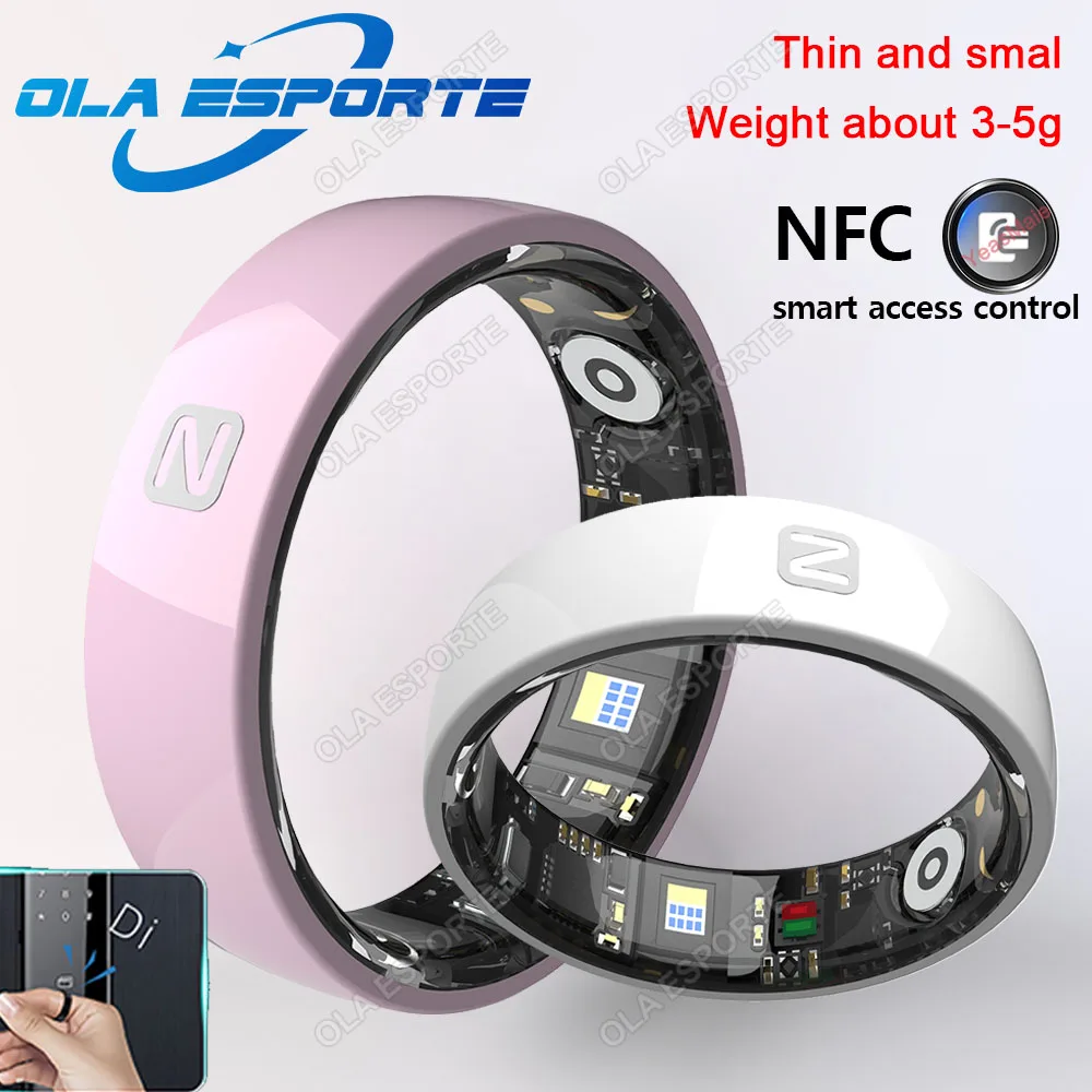 NFC-Zugangskontrolle, intelligenter Ring, multifunktional, 5 ATM, wasserdicht, Keramik, Herzfrequenz, Blutsauerstoffüberwachung für Männer und Frauen, Smartring Image