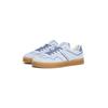 Plateausneaker TOMMY JEANS "THE GREENWICH", Damen, Gr. 42, blau (hellblau), Veloursleder, sportlich, Schuhe, Schnürer, Halbschuh, Freizeitschuh mit Kontrastbesatz