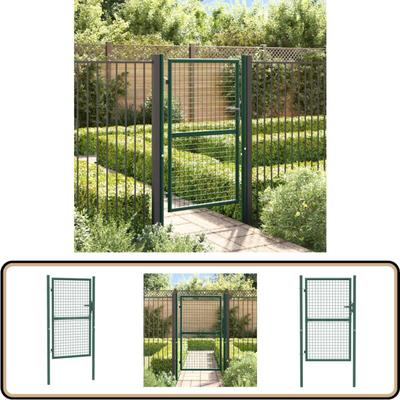 Zauntor Stahl 100x150 cm Grün - Gartentor - Zaun - Stahltür - Zaunsystem - Außengarten Image