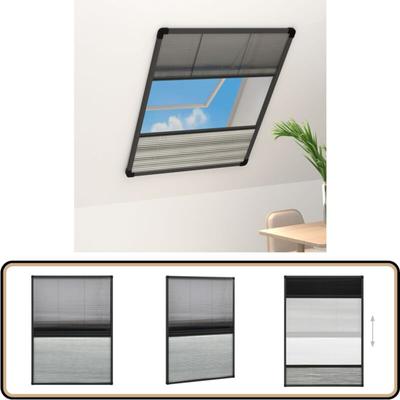 Vidaxl - Insektenschutz-Plissee für Fenster Alu 80x120 cm mit Jalousie - Dachfensterrollo Image