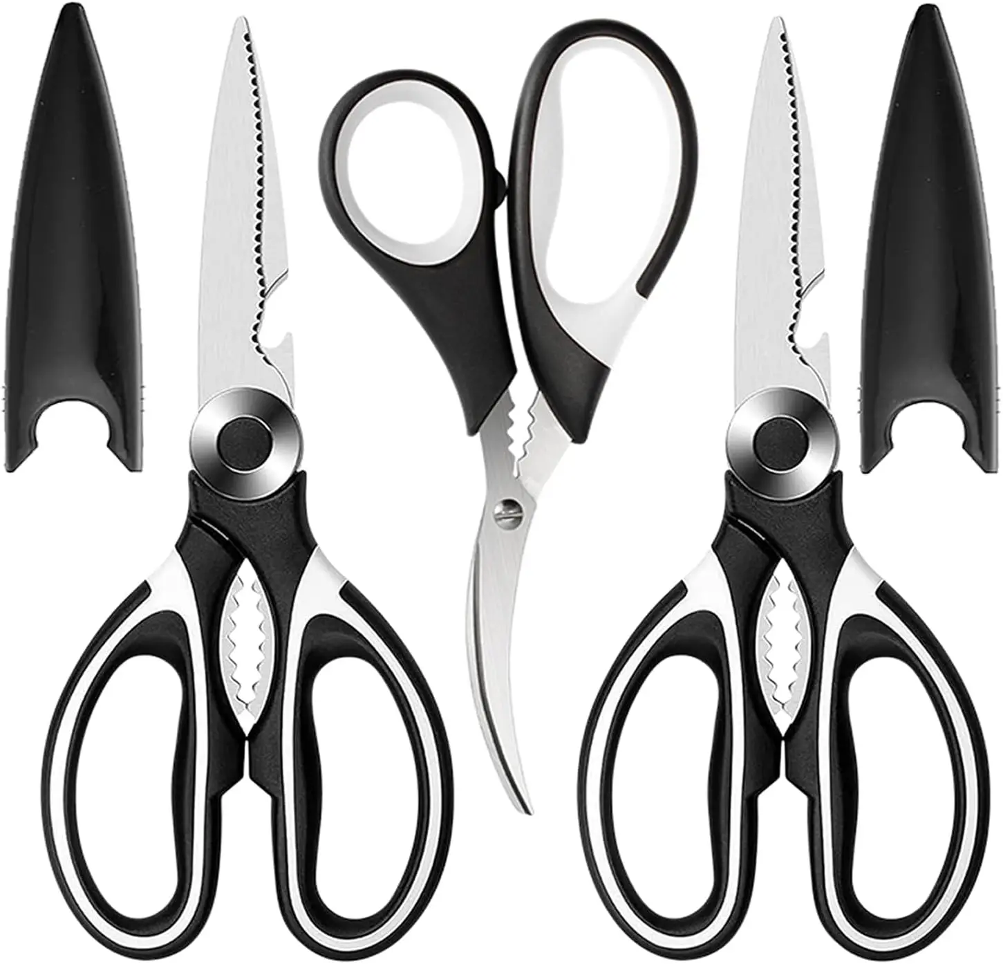 Ciseaux de cuisine tout usage, paquet de 3 gadgets de cuisine, ustensiles, cisailles de cuisine en acier inoxydable pour couper la viande, les aliments, les poissons et les volailles