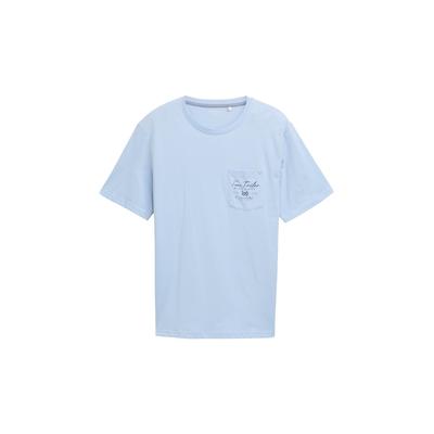 TOM TAILOR Herren T-Shirt mit Brusttasche, blau, Uni, Gr. XXL Image