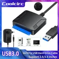 Adattatore convertitore da USB 3.0 a SATA III Adattatore di alimentazione supporto disco rigido SSD/HDD da 2,5/3,5" per connessione disco rigido esterno PC