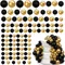 20/30Pcs Cake Balls Decoration Gilded Black Happy Birthday Foam Ball Cake Stickers Party Mother