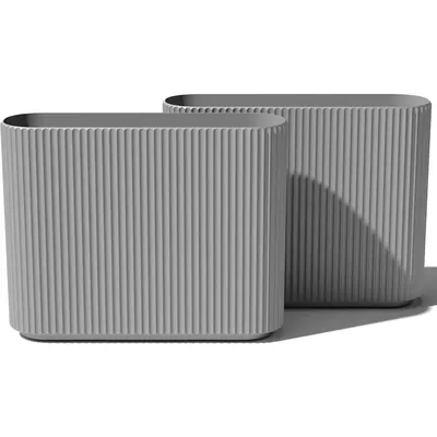 Span Planter for Front Porch, Patio, Backyard | Durable Plastic-Concrete Material | Modern Décor for