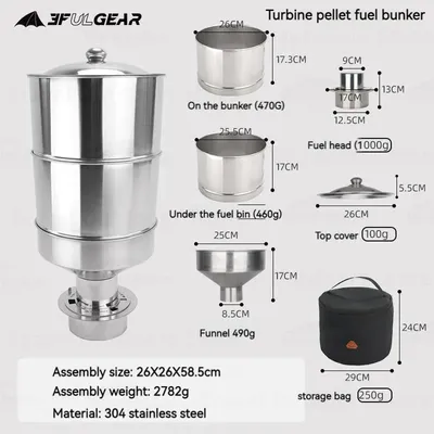 3F UL GEAR Winter Furnace Fuel Bunker Full Load Fuel Portable Turbine Tent Heating Increase