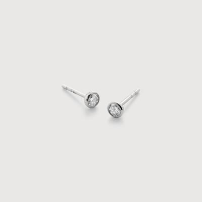 Gold Solitaire Diamond Stud Earrings Lab Grown Diamond