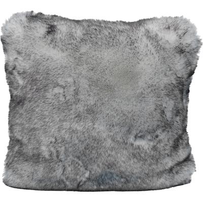 Fellkissen STAR HOME TEXTIL "Phoenix", grau (silbergrau, felloptik), B:45cm L:45cm, Kunstfaser, Dekokissen_Sitzkissen_Kissenhüllen, aus weichem Material Image