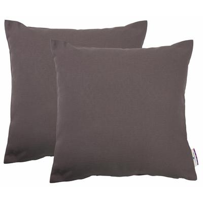 Dekokissen TOM TAILOR HOME "Dove" Gr. 2, grau (dunkelgrau, unifarben), B:48cm L:48cm, Baumwolle, Dekokissen_Sitzkissen_Kissenhüllen, unifarben, Kissenhüllen ohne Füllung, 2er Pack Image