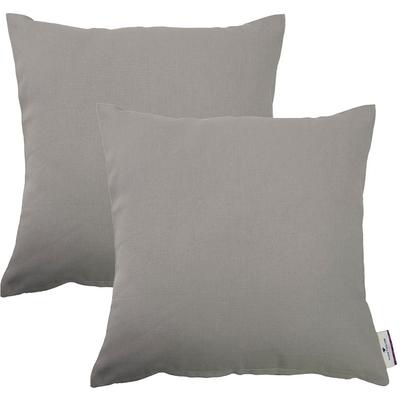 Sitzkissen TOM TAILOR HOME "Dove", grau (grau, unifarben), B:40cm L:40cm, Baumwolle, Dekokissen_Sitzkissen_Kissenhüllen, TOM TAILOR unifarbenes, abgestepptes Sitzkisssen DOVE, 2er Pack Image