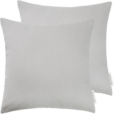 Dekokissen TOM TAILOR HOME "Dove" Gr. 3, grau (mittelgrau, unifarben), B:60cm L:60cm, Baumwolle, Dekokissen_Sitzkissen_Kissenhüllen, unifarben, Kissenhüllen ohne Füllung, 2er Pack Image