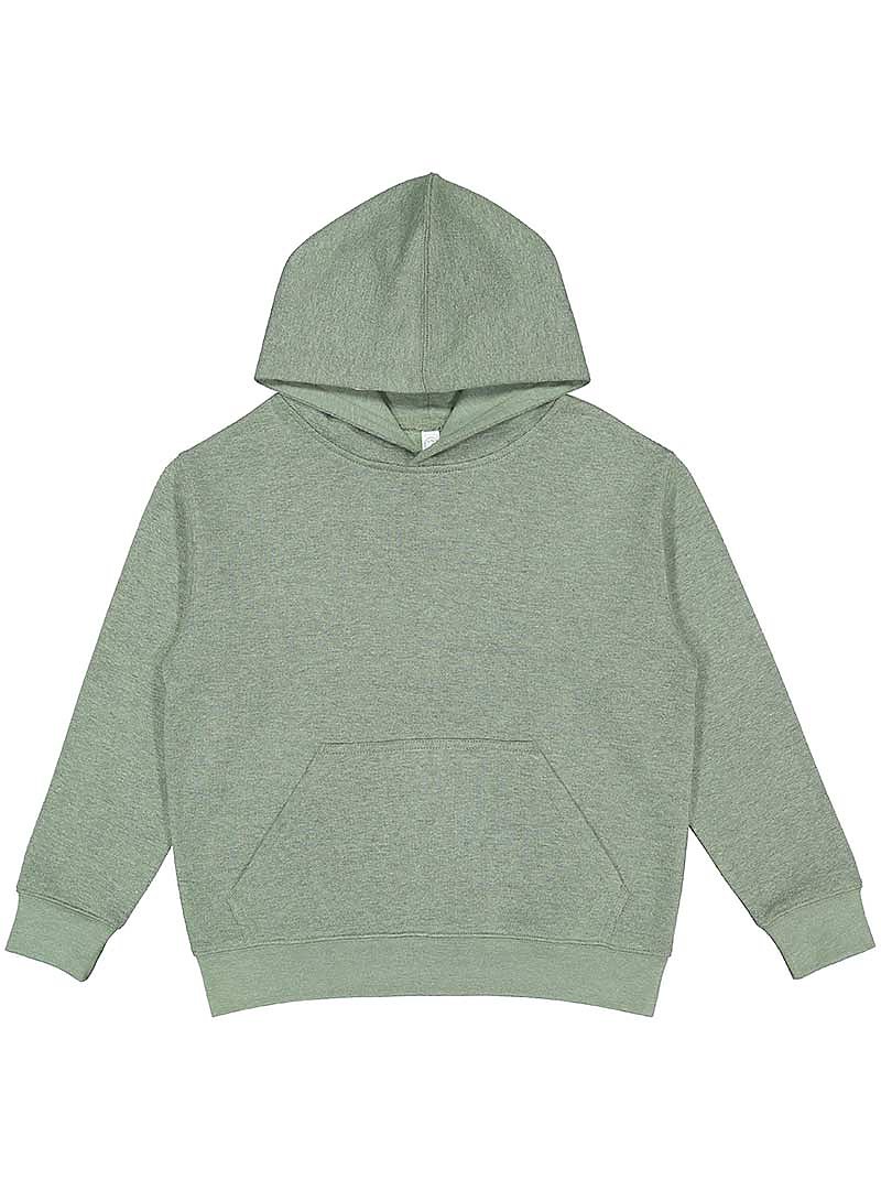 LAT 2296 Youth Fleece Hoodie Sweatshirt in Bamboo Blackout size XL LA2296