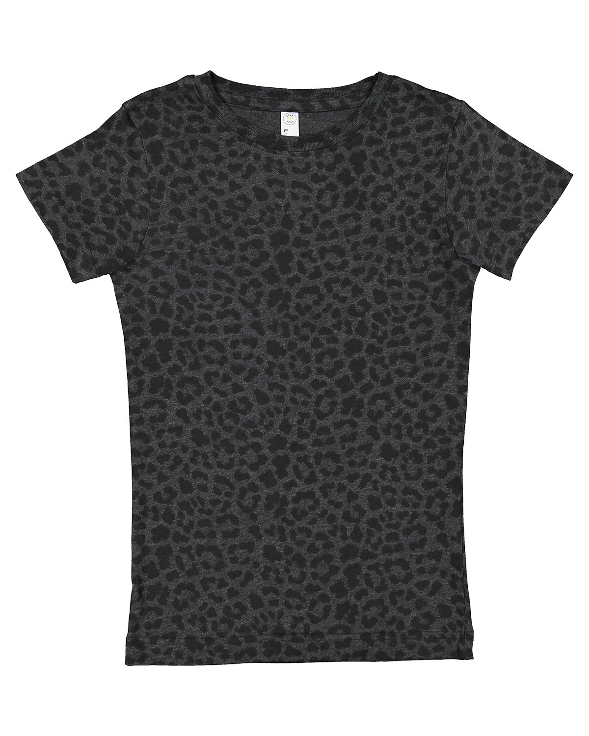 LAT 2616 Girls Fine Jersey Top in Black Leopard size Large | Cotton LA2616 - LAT