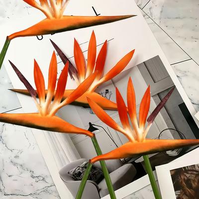 TEMU 6pcs Of Artificial Bird Paradise Plants, Weddings, Anniversaries, And Holiday Gifts ('s Day, Day, Father's Day), Suitable For Spring And Summer Decoration Throughout The Year Image