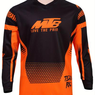 TEMU Breathable And Moisture-wicking Long-sleeve Mountain Bike Jersey - Unisex, Outdoor Sports, Cycling, Running, And Casual Wear, Cycling Apparel | Stylish Cycling Apparel | Comfortable Fi Image