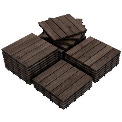 TEMU Costoffs 27 Piece Tile Set Wooden Tiles Floor Covering Balcony With Drainage System Balcony Tiles Terrace Tiles For Outdoor & Indoor Image
