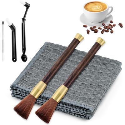 TEMU 7 Piece Coffee Brush Set Barista Brush Cleaning Brush For Fully Automatic Coffee Machine, Coffee Brush Cleaning Set Barista Cloth Barista Brush Cleaning Set For Grinder, Coffee Tool Image