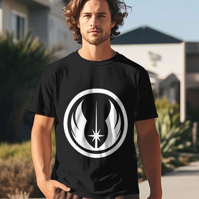 TEMU 1pc, 2025 's T-shirt, Star Wars Series, Round Neck Casual And Comfortable T-shirt, Breathable And Lightweight, Suitable For Sports And , Ideal For Gifts Image
