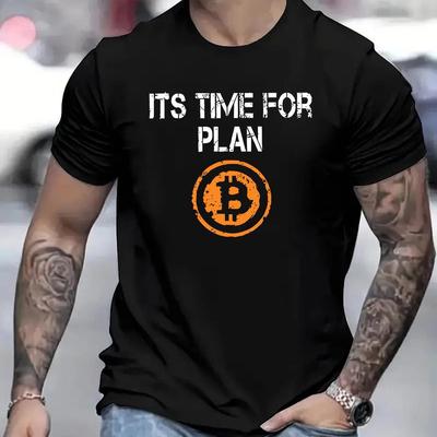 "TEMU Men's " For " Graphic T-shirt With Logo - Casual Crew Neck, Short Sleeve, Stretch Fabric, Black, Regular Fit, Machine Washable, Comfortable Clothing | Techsavvy Style | Stretch Fabric, T Shirt" Image