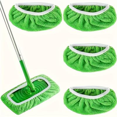 TEMU 4pcs Reusable Microfiber Mop Pads - Absorbent, Washable And Durable Floor Cleaning Cloths For Wet/dry Use, Easy To Clean, Great For Home And Commercial Floors, Reusable Mop Pads Image