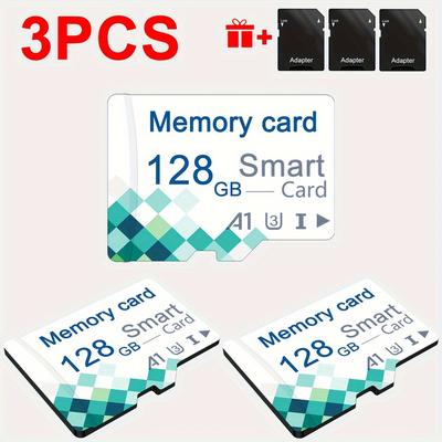 TEMU 3pcs Memory Card 128gb 64gb 32gb 16gb 8gb 4gb 2gb 1gb Memory Tf Card For Tablet/camera/mobile Phone/laptop/pc/car Audio/game Console/audio -store Your Files ! Image