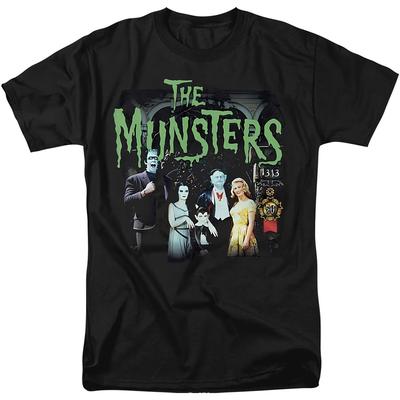 TEMU The Munsters T-shirt Retro Gothic Hip Hop Tee 100% Cotton Round Neck Short-sleeved Unisex Micro-stretch Knitted Fabric Tops For Men Women, Regular Fit Image